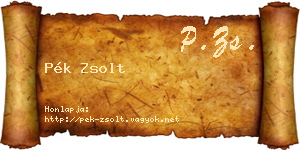 Pék Zsolt névjegykártya